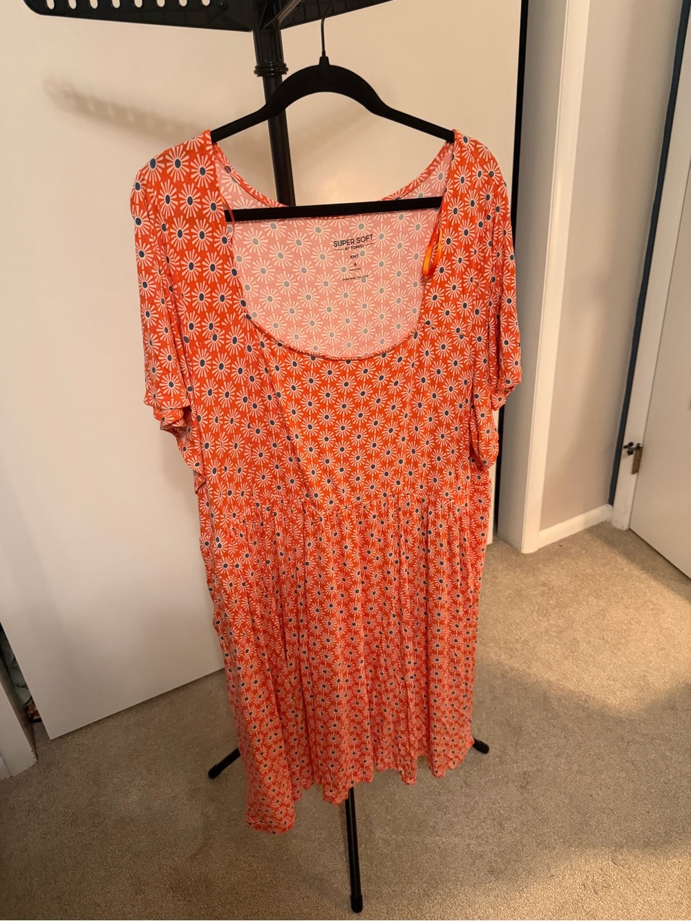 torrid Coral Daisy Print Scoop Neck Knit Dress